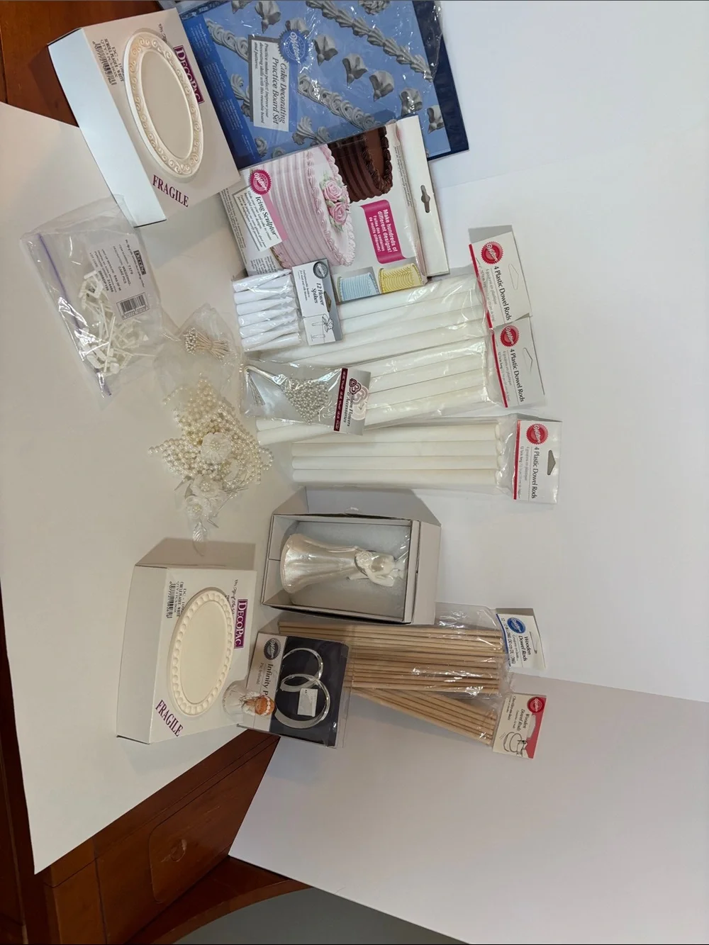 Wilton White & Gold Cake Toppers and Decorating Kit